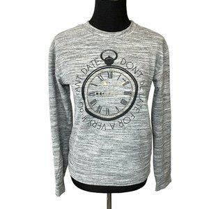 Disney Alice In Wonderland Top Shirt size S Through Looking Glass Gray